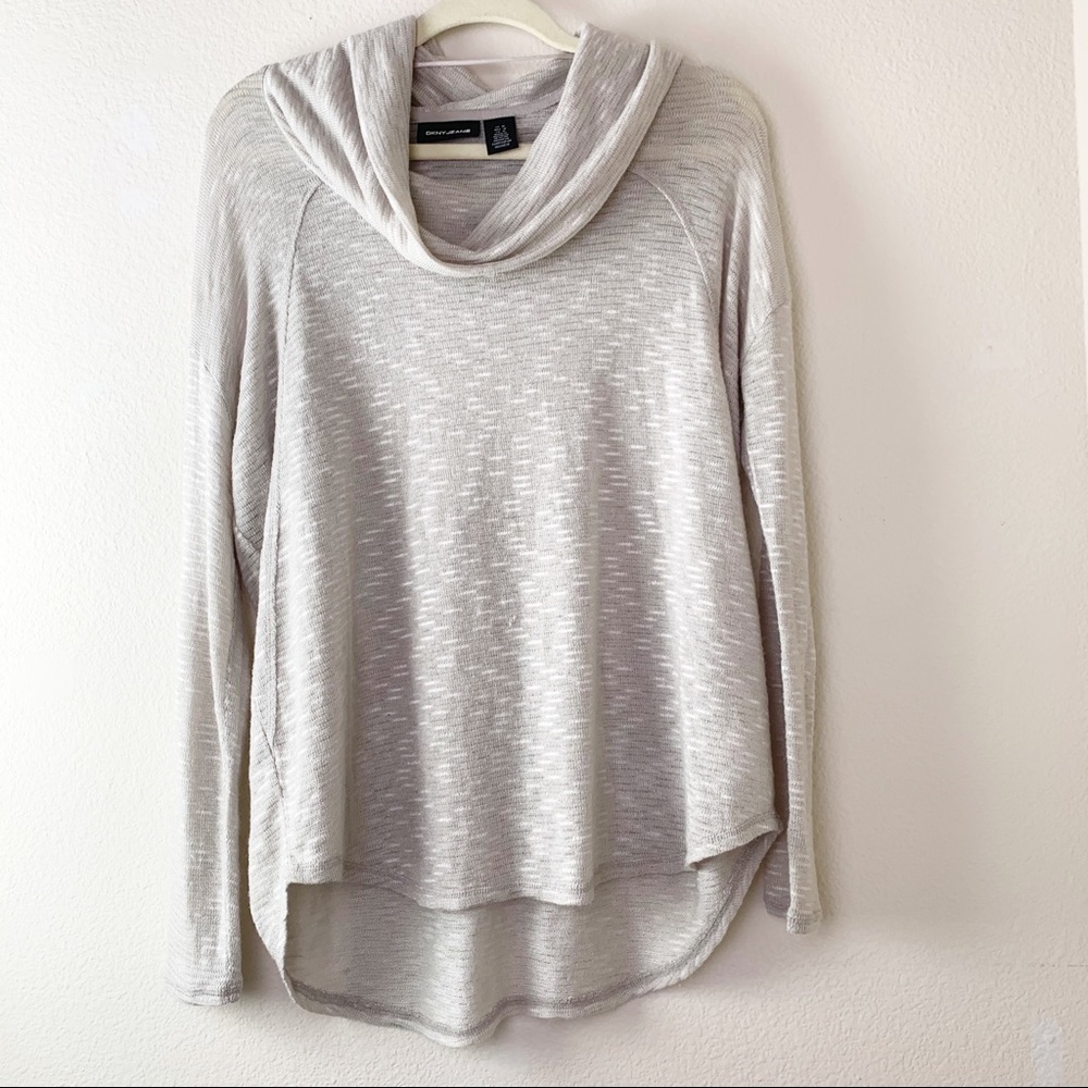 dkny jeans sweater, grey, size Medium, great cond